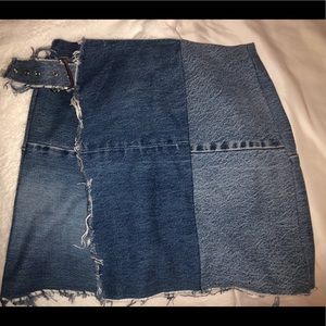 denim patchwork y2k miniskirt✨